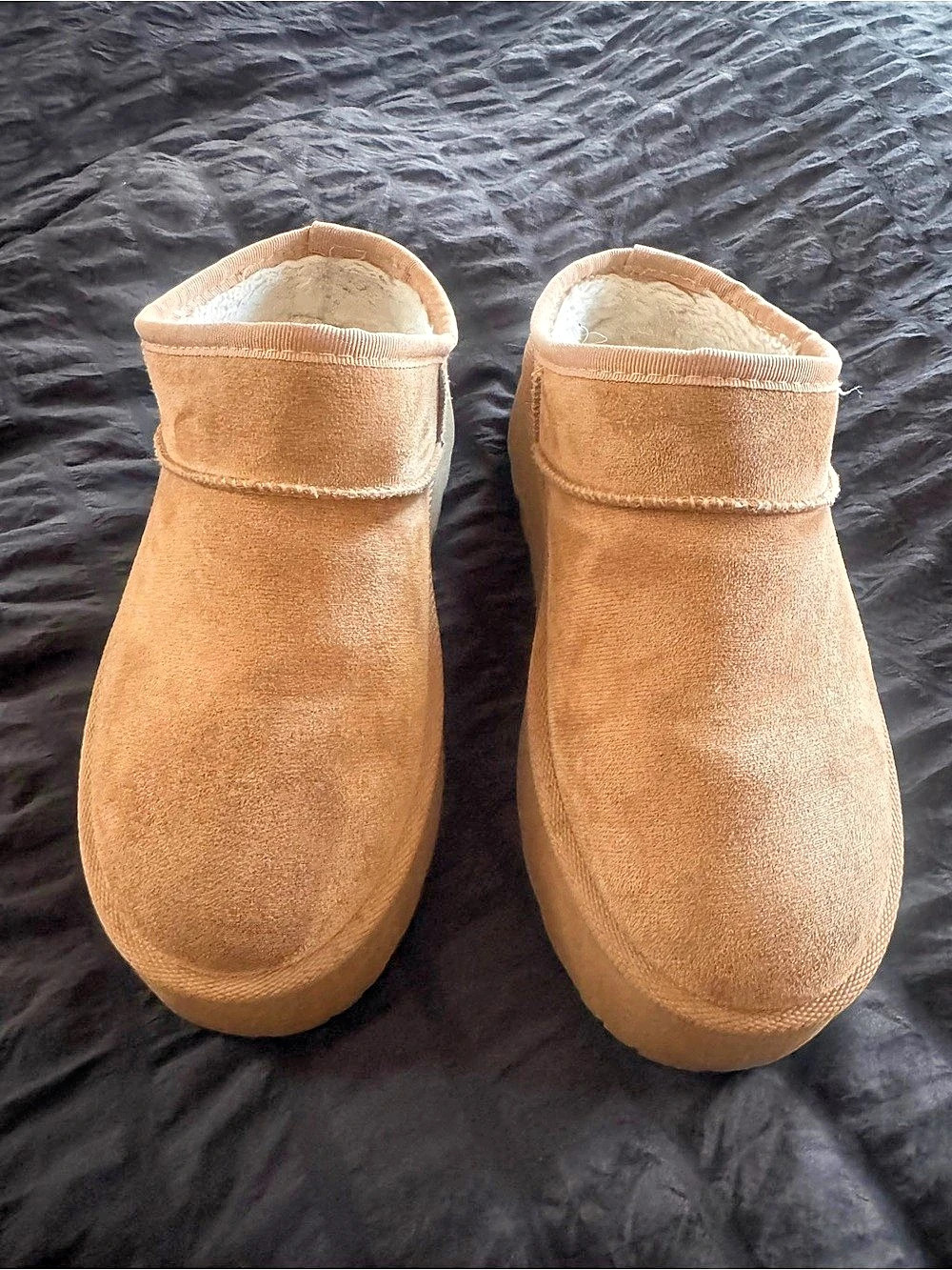 Olivia & Kate Tan Brown Suede-Style Ankle Boots